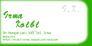 irma kolbl business card